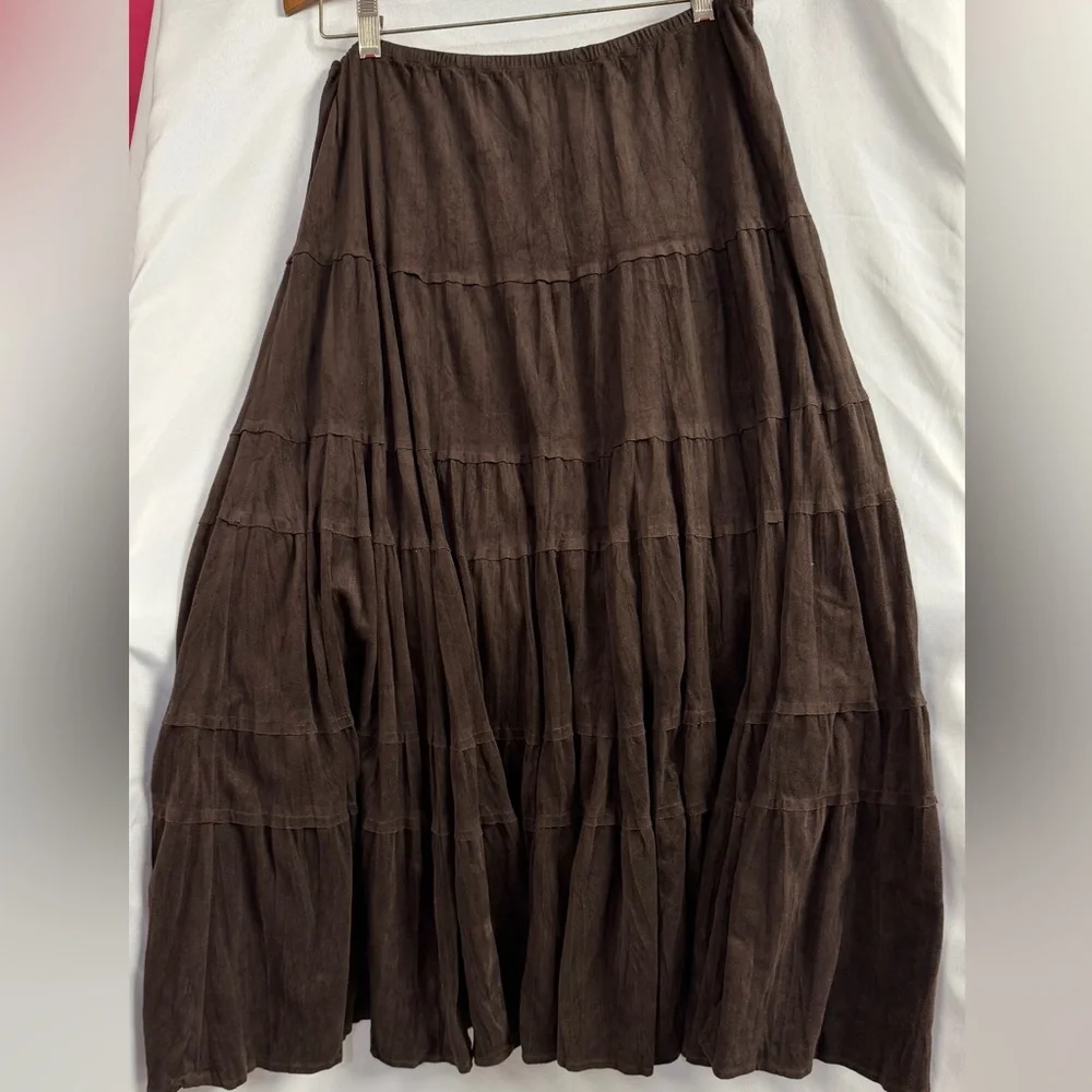 Coldwater Creek  Brown Tiered Skirt - Picture 1 of 4